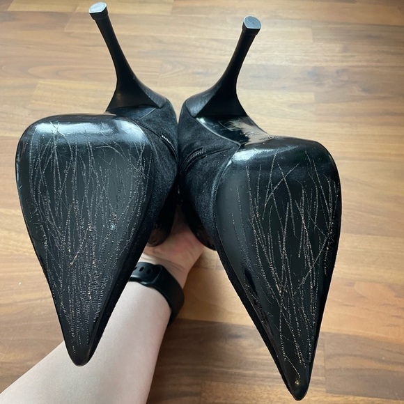 NADIA Neri suede mix fabric pointy toe heels - Picture 5 of 10